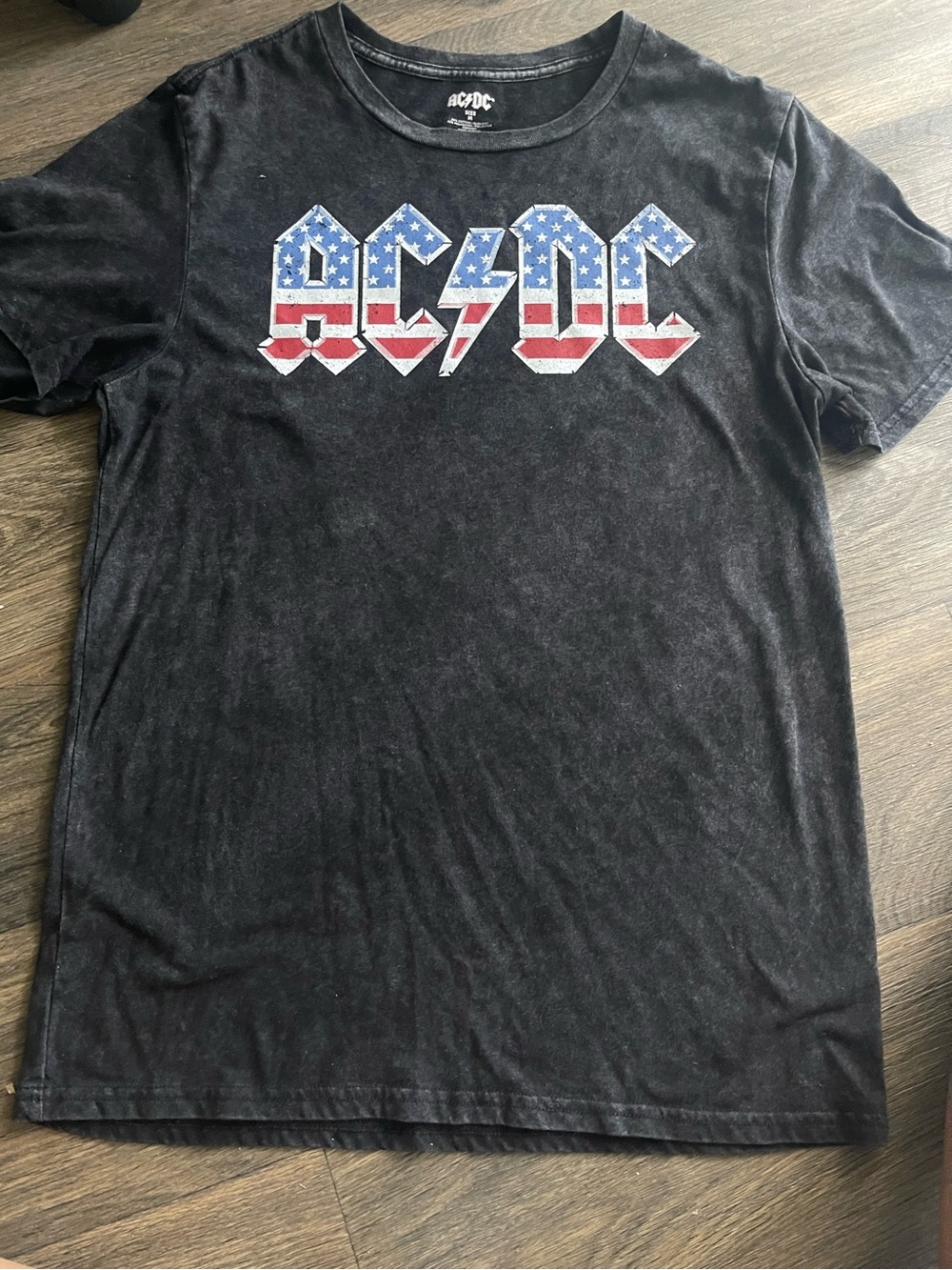 AC/DC Black Tee with White Logo Print